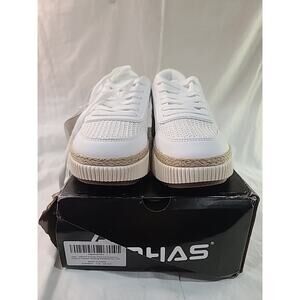Airhas Platform Sneakers, White/Tan, Comfort Insoles, SZ 11 Women's NEW IN BOX